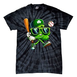 Shamrock Baseball Funny St Patricks Day Tie-Dye T-Shirt