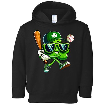Shamrock Baseball Funny St Patricks Day Toddler Hoodie