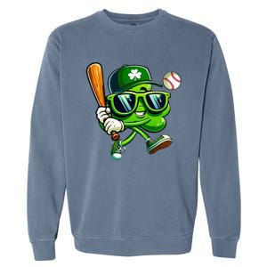 Shamrock Baseball Funny St Patricks Day Garment-Dyed Sweatshirt