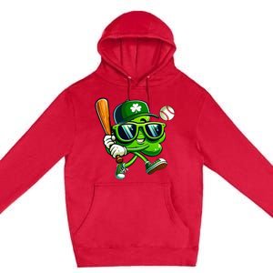 Shamrock Baseball Funny St Patricks Day Premium Pullover Hoodie