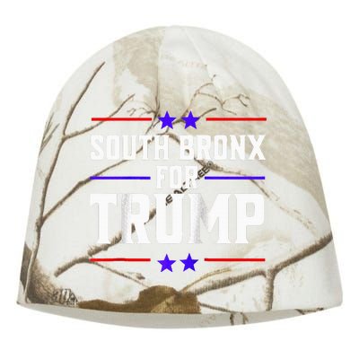 South Bronx For Trump Raglan Baseball Kati - Camo Knit Beanie