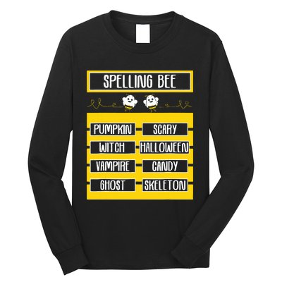 Spelling Bee Funny Pun Halloween Costume For Teachers Long Sleeve Shirt