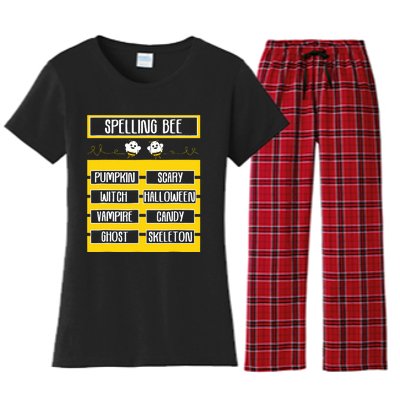 Spelling Bee Funny Pun Halloween Costume For Teachers Women's Flannel Pajama Set