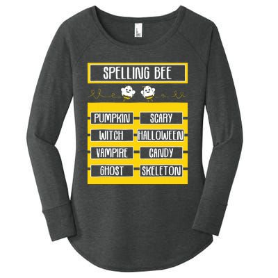 Spelling Bee Funny Pun Halloween Costume For Teachers Women's Perfect Tri Tunic Long Sleeve Shirt