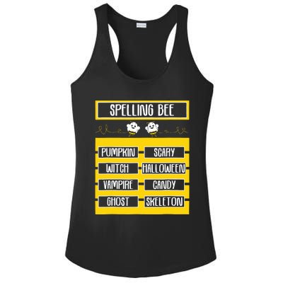 Spelling Bee Funny Pun Halloween Costume For Teachers Ladies PosiCharge Competitor Racerback Tank