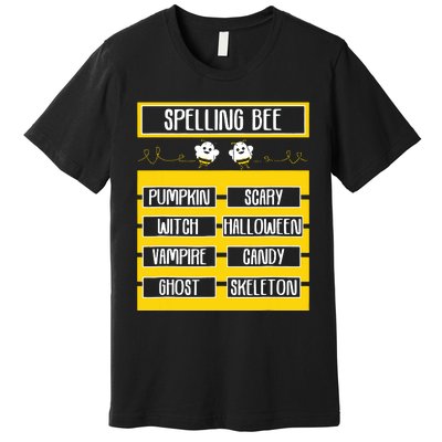 Spelling Bee Funny Pun Halloween Costume For Teachers Premium T-Shirt