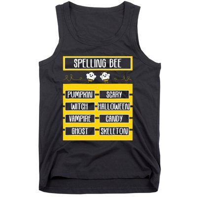 Spelling Bee Funny Pun Halloween Costume For Teachers Tank Top