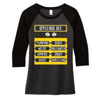 Spelling Bee Funny Pun Halloween Costume For Teachers Women's Tri-Blend 3/4-Sleeve Raglan Shirt