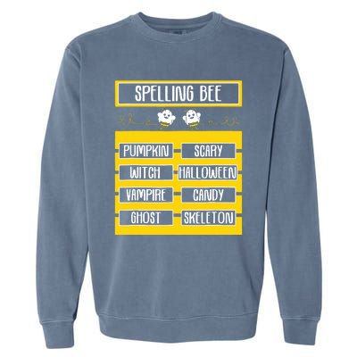 Spelling Bee Funny Pun Halloween Costume For Teachers Garment-Dyed Sweatshirt