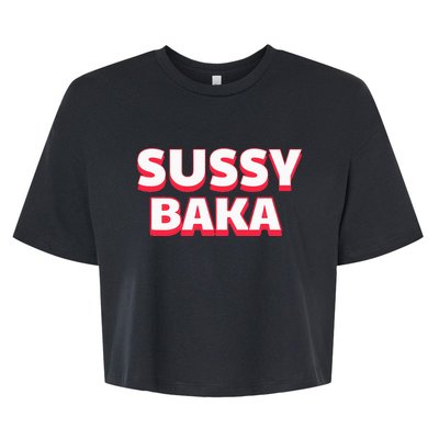 Sussy Baka Funny Sus Meme Bella+Canvas Jersey Crop Tee