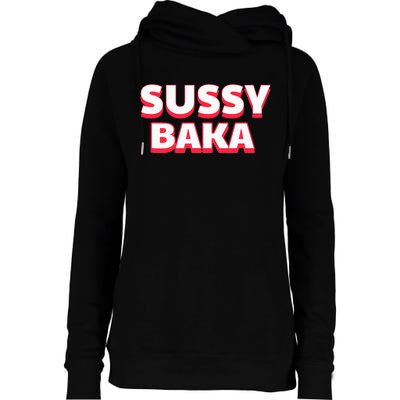 Sussy Baka Funny Sus Meme Womens Funnel Neck Pullover Hood