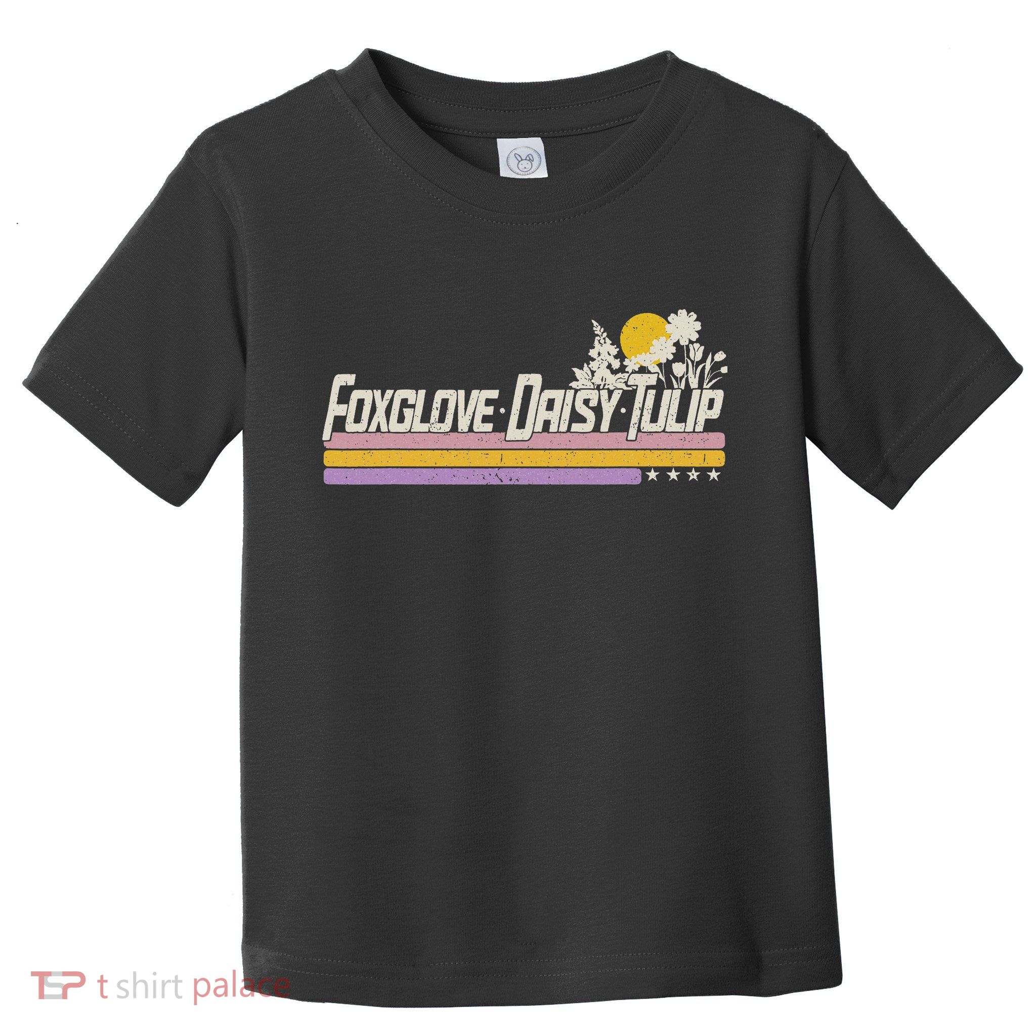 Subtle Boho Flowers Trump Resis Foxglove Daisy Tulip Toddler T-Shirt