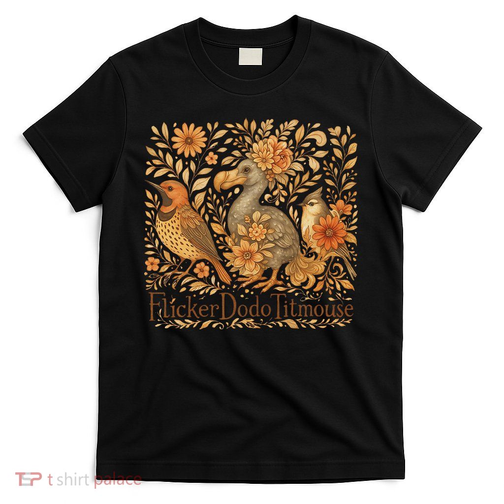 Subtle Birds Flicker Dodo Titmouse Trump Resist Boho Style T-Shirt