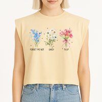 Subtle Boho Flowers Anti Trumpp  Garment-Dyed Women's Muscle Tee