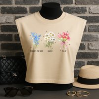 Subtle Boho Flowers Anti Trumpp  Garment-Dyed Women's Muscle Tee