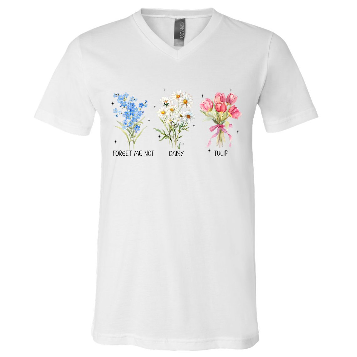 Subtle Boho Flowers Anti Trumpp  V-Neck T-Shirt