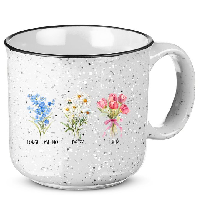 Subtle Boho Flowers Anti Trumpp  15oz Campfire Ceramic Mug