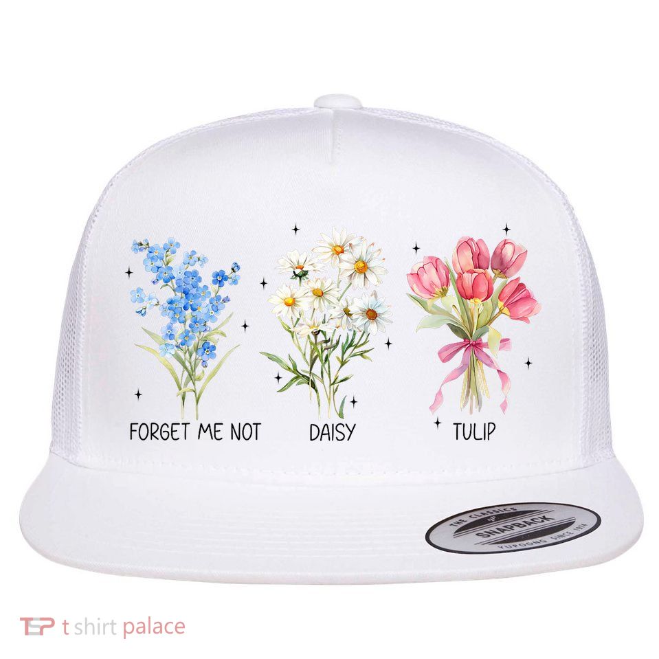 Subtle Boho Flowers Anti Trumpp  Flatbill Hat