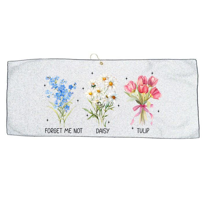 Subtle Boho Flowers Anti Trumpp  Large Microfiber Waffle Golf Towel