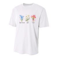 Subtle Boho Flowers Anti Trumpp  Youth Performance Sprint T-Shirt
