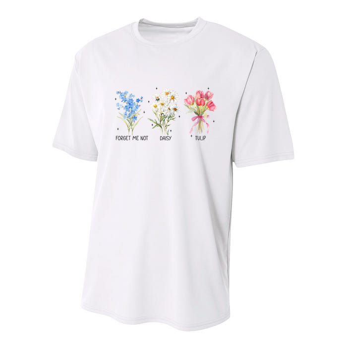 Subtle Boho Flowers Anti Trumpp  Youth Performance Sprint T-Shirt
