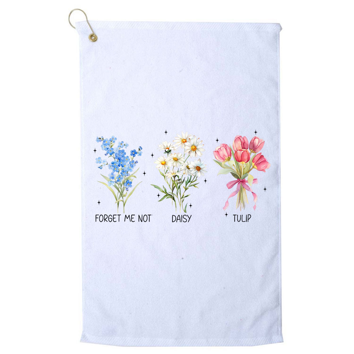 Subtle Boho Flowers Anti Trumpp  Golf Towel