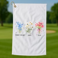 Subtle Boho Flowers Anti Trumpp  Golf Towel