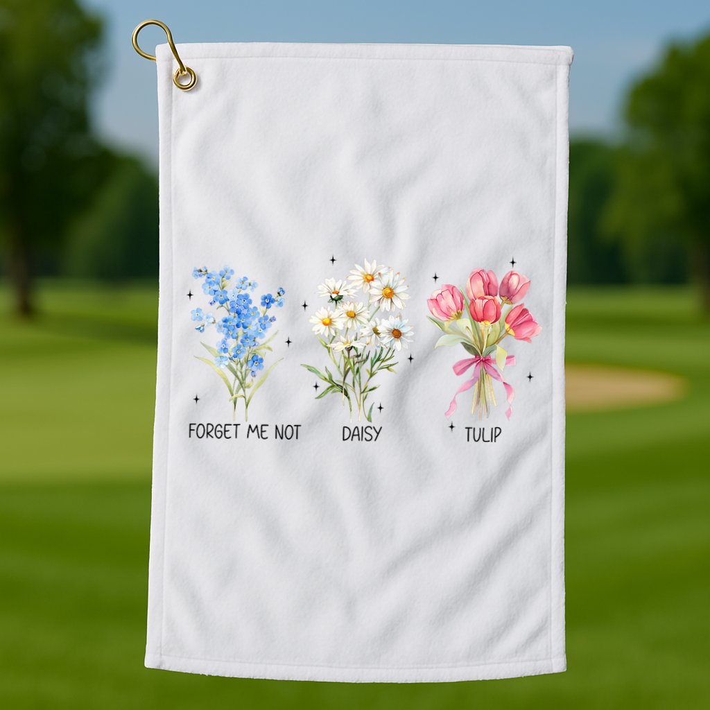 Subtle Boho Flowers Anti Trumpp  Golf Towel