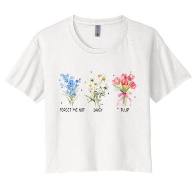 Subtle Boho Flowers Anti Trumpp  Crop Top