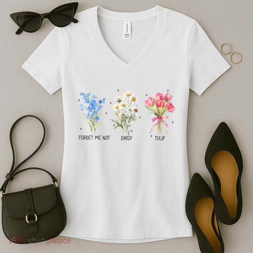 Subtle Boho Flowers Anti Trumpp  Women's V-Neck T-Shirt