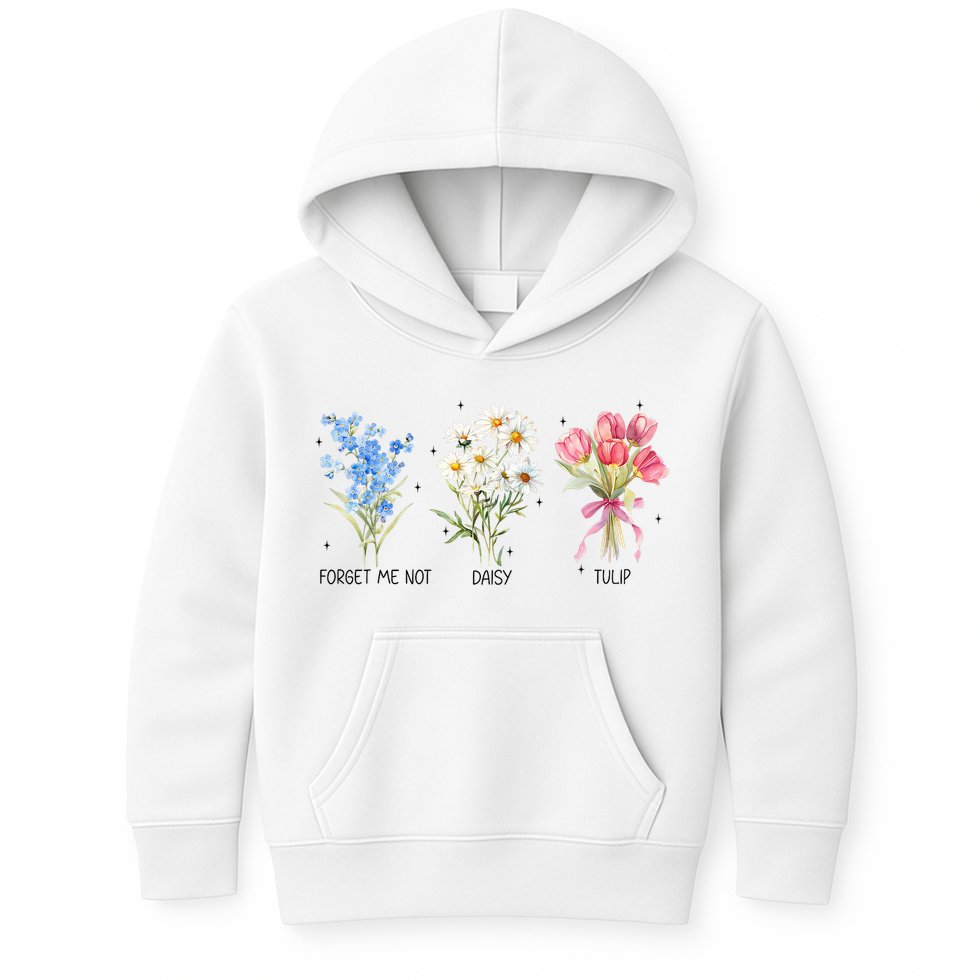 Subtle Boho Flowers Anti Trumpp  Kids Hoodie