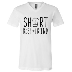 Short Best Friend Funny Coffee Matching BFF Outfit 2 Bestie V-Neck T-Shirt