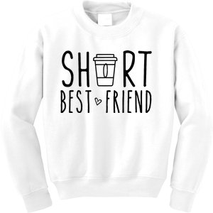 Short Best Friend Funny Coffee Matching BFF Outfit 2 Bestie Kids Sweatshirt