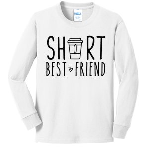 Short Best Friend Funny Coffee Matching BFF Outfit 2 Bestie Kids Long Sleeve Shirt