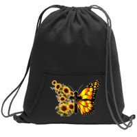 Sunflower Butterfly Faith Sweatshirt Cinch Pack Bag