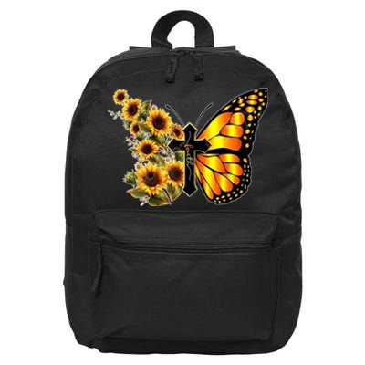 Sunflower Butterfly Faith 16 in Basic Backpack