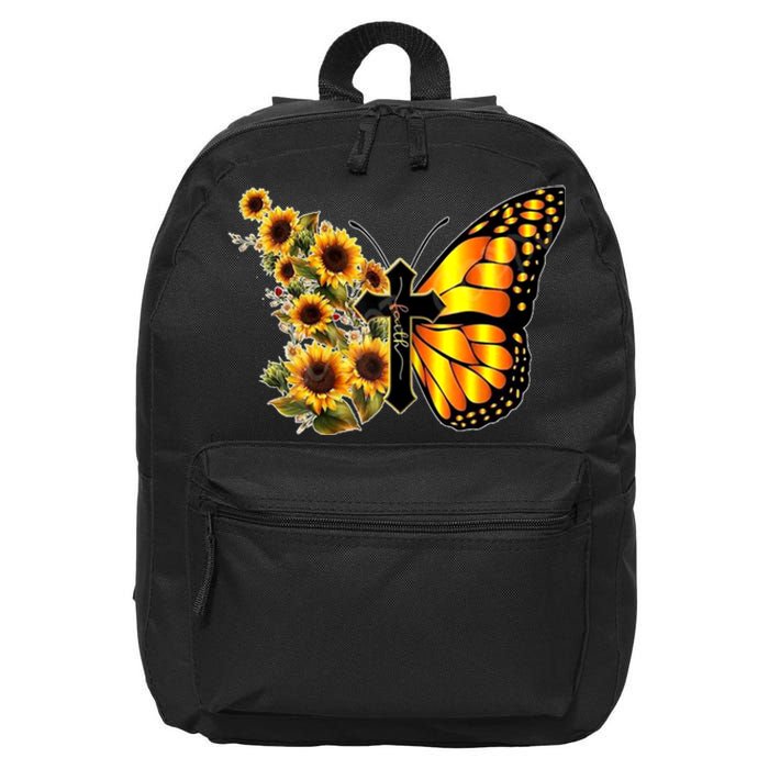 Sunflower Butterfly Faith 16 in Basic Backpack