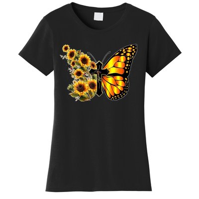 Sunflower Butterfly Faith Women's T-Shirt