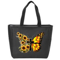 Sunflower Butterfly Faith Zip Tote Bag