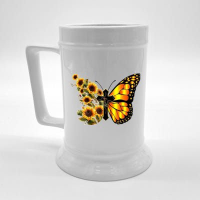 Sunflower Butterfly Faith Beer Stein