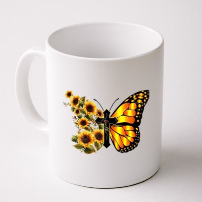 Sunflower Butterfly Faith Coffee Mug