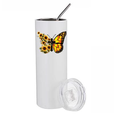 Sunflower Butterfly Faith Stainless Steel Tumbler