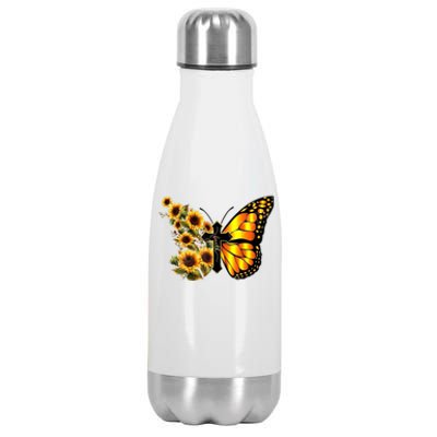 Sunflower Butterfly Faith Stainless Steel Insulated Water Bottle