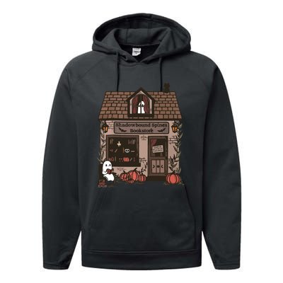 Spooky Bookstore Fall Cozy Performance Fleece Hoodie