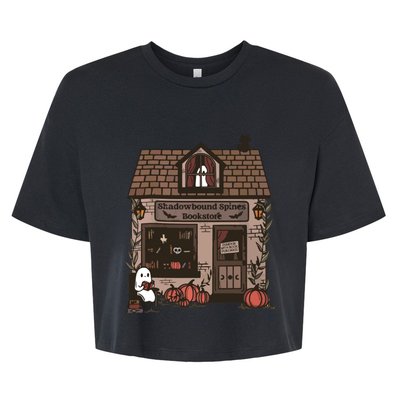 Spooky Bookstore Fall Cozy Bella+Canvas Jersey Crop Tee