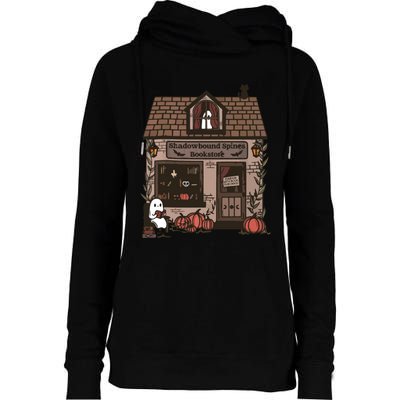 Spooky Bookstore Fall Cozy Womens Funnel Neck Pullover Hood