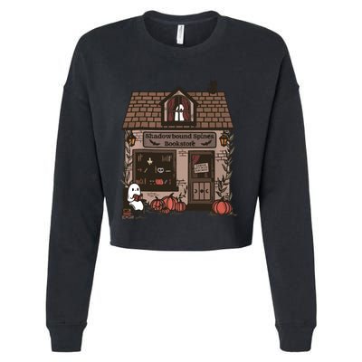 Spooky Bookstore Fall Cozy Cropped Pullover Crew