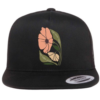 Subtle Boho Flowers Anti Trum p Liberal Protest Resist  Flat Bill Trucker Hat