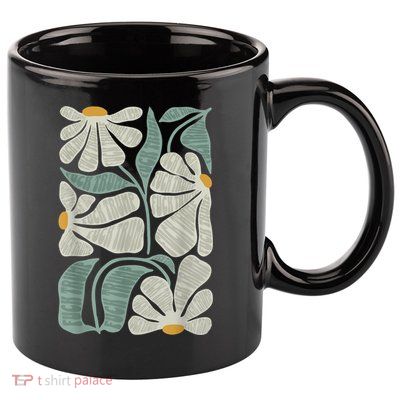 Subtle Boho Flowers Anti Trump Anti Maga Kamala Harris Voter 11oz C Handle Ceramic Mug