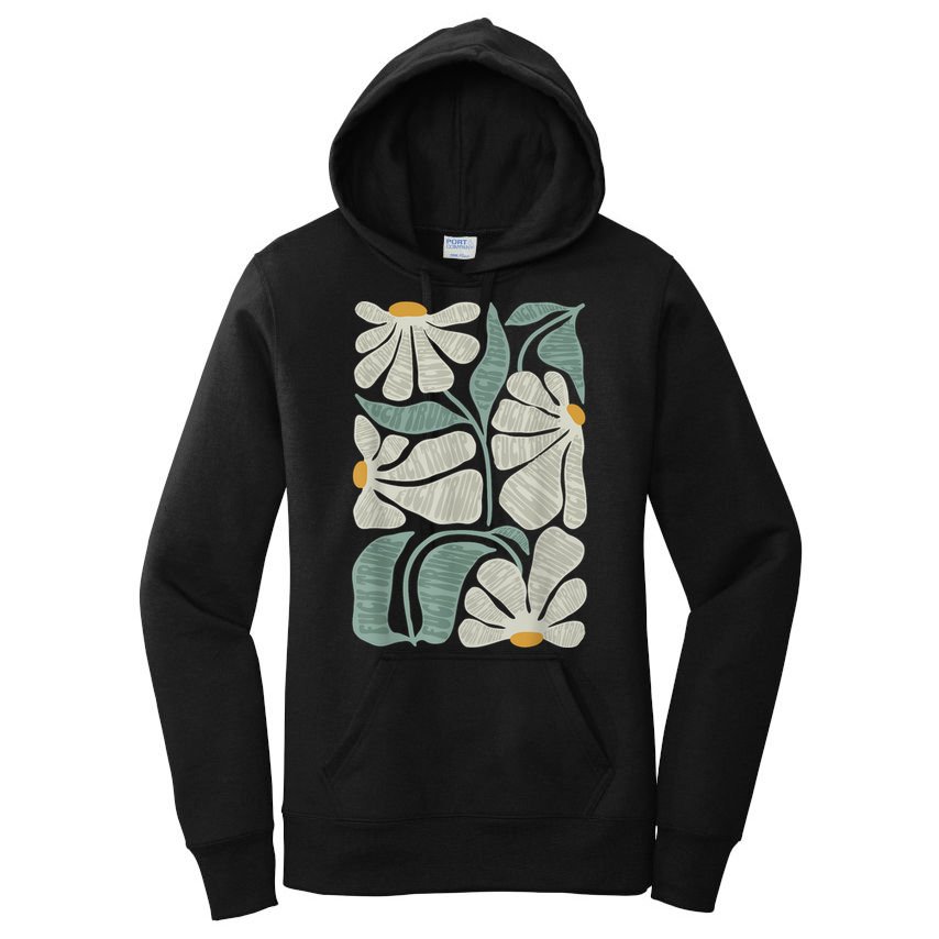 Subtle Boho Flowers Anti Trump Anti Maga Kamala Harris Voter Women's Pullover Hoodie
